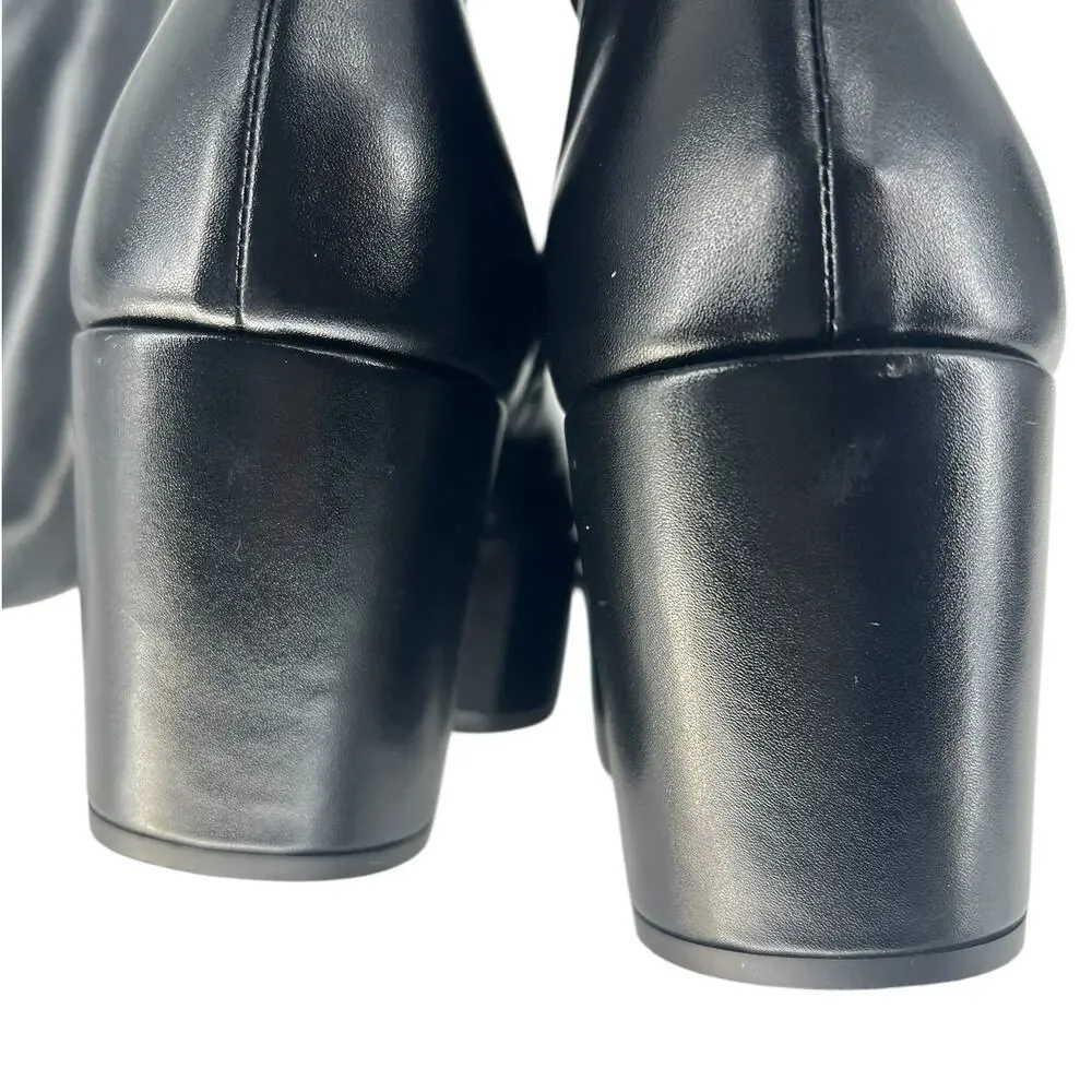 Prada Black Stretch Napa Over-the Knee Platform Boots - Picture 12 of 16